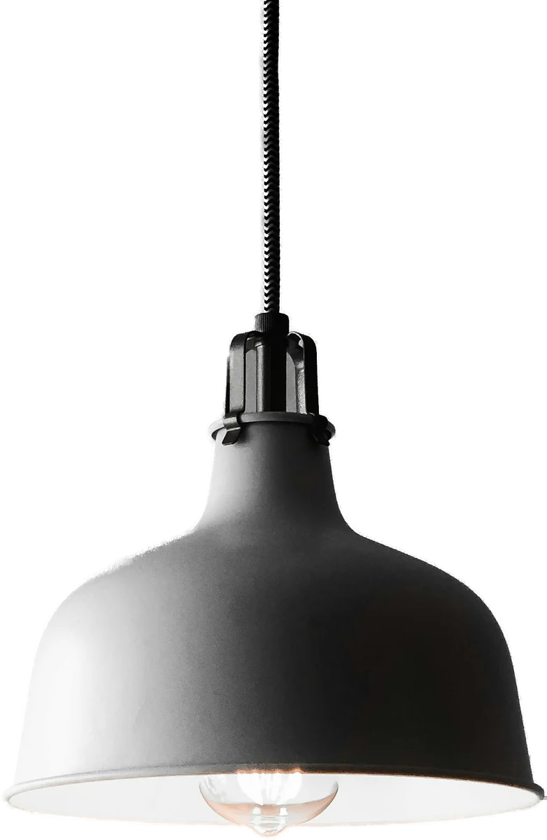 The Dome pendant from the Ostra demo store: a spun aluminium dome hanging on a black cable